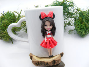 Cană 3D Fetiță costum Minnie Mouse - Tinna Handmade