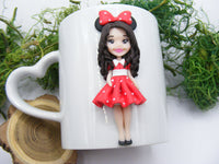 Cană 3D Fetiță costum Minnie Mouse - Tinna Handmade