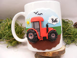 Set cană/tacâmuri personalizate Tractor