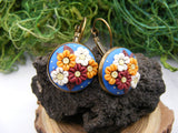 Cercei "Blue autumn flowers"
