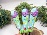 Set 3 tacâmuri personalizate Fluturași | variantă pe turcoaz
