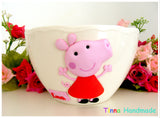 Set bol/cană/tacâmuri personalizate Peppa Pig - Tinna Handmade