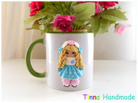 Cană personalizată 3D "Fetiță cu rochiță cu buline" - Tinna Handmade