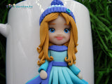 Cană 3D "Păpușă cu rochiță albastră" - Tinna Handmade