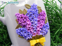 Cană personalizată 3D "Buchet Liliac" | mov, lila - Tinna Handmade