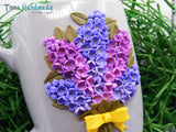 Cană personalizată 3D "Buchet Liliac" | mov, lila - Tinna Handmade