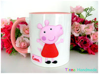 Set bol/cană/tacâmuri personalizate Peppa Pig - Tinna Handmade