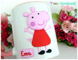 Set bol/cană/tacâmuri personalizate Peppa Pig - Tinna Handmade