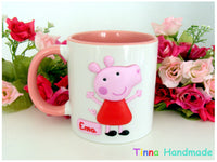 Set bol/cană/tacâmuri personalizate Peppa Pig - Tinna Handmade