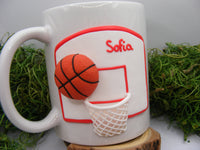 Set cană/tacâmuri personalizate "Baschet" - Tinna Handmade