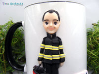 Cană personalizată 3D "Pompier" - varianta cu cască - Tinna Handmade