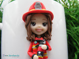 Cană personalizată 3D "Fetiță în costum de pompier" - Tinna Handmade