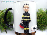 Cană personalizată 3D "Pompier" - varianta cu cască - Tinna Handmade