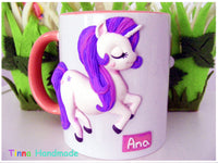 Cană personalizată 3D "Unicorn mov" - Tinna Handmade