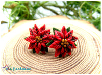 Cercei "Steaua de Crăciun" | tijă - Tinna Handmade