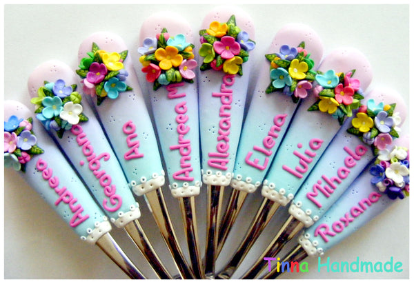 Linguriță personalizată Buchețele de Flori - Tinna Handmade