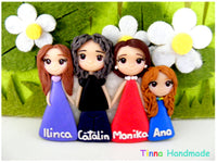 Magnet personalizat "Familie cu doi copii" - Tinna Handmade