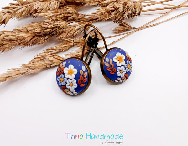 Cercei "Blue autumn" - Tinna Handmade