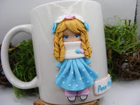 Cană personalizată 3D "Fetiță cu rochiță cu buline" - Tinna Handmade