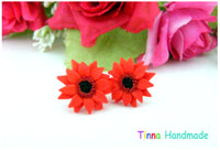 Set "Red Gerbera" | colier cu cercei - Tinna Handmade