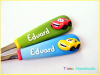 Set 2 tacâmuri personalizate Mașinuțe/Cars - Tinna Handmade