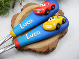 Set 2 tacâmuri personalizate Mașinuțe/Cars - Tinna Handmade