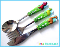 Set 3 tacâmuri personalizate "Dinozauri" - Tinna Handmade