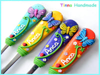 Set 4 tacâmuri personalizate Fluturași Multicolori - Tinna Handmade