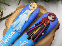 Set tacâmuri personalizate Prințese - Elsa și Anna - Tinna Handmade