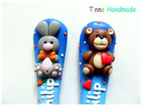 Set tacâmuri personalizate Ursuleț / Iepuraș - Tinna Handmade
