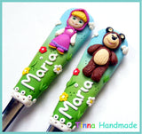 Set tacâmuri personalizate "Masha și Ursul" - Tinna Handmade