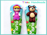 Set tacâmuri personalizate "Masha și Ursul" - Tinna Handmade