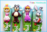 Set  4 tacâmuri personalizate "Masha și Ursul" - Tinna Handmade