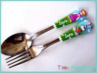 Set tacâmuri personalizate "Masha și Iepurașul" - Tinna Handmade