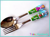 Set tacâmuri personalizate "Masha și Iepurașul" - Tinna Handmade