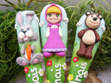 Set 3 tacâmuri personalizate "Masha și Ursul"