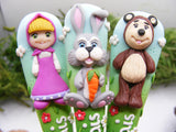 Set 3 tacâmuri personalizate "Masha și Ursul"