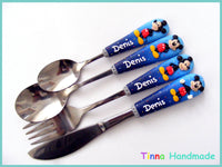 Set 4 tacâmuri personalizate Mickey - model II - Tinna Handmade