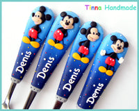 Set 4 tacâmuri personalizate Mickey - model II - Tinna Handmade