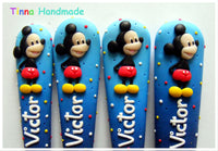 Set 4 tacâmuri personalizate Mickey Mouse - model I - Tinna Handmade