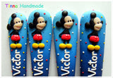 Set 4 tacâmuri personalizate Mickey Mouse - model I - Tinna Handmade