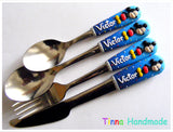 Set 4 tacâmuri personalizate Mickey Mouse - model I - Tinna Handmade