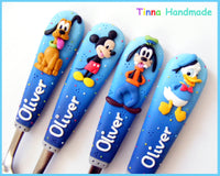 Set 4 tacâmuri personalizate Clubul lui Mickey Mouse - model II - Tinna Handmade