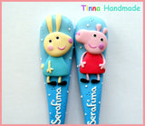 Set 2 tacâmuri personalizate Peppa Pig și Miss Rabbit - Tinna Handmade
