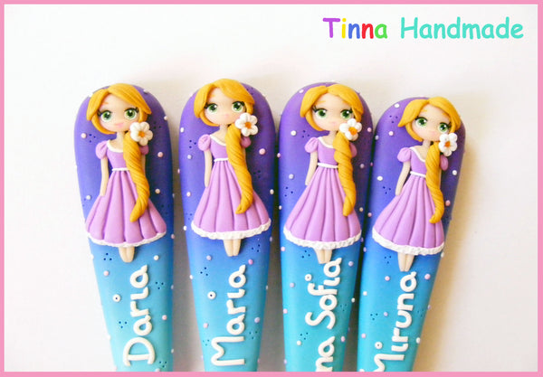 Set tacâmuri personalizate Prințese - Rapunzel - Tinna Handmade