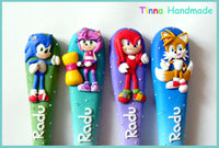 Set tacâmuri personalizate Sonic și prietenii lui - Tinna Handmade
