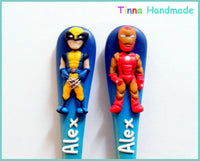 Set tacâmuri personalizate Supereroi - Wolverine/Ironman - Tinna Handmade