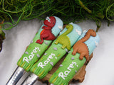 Set 3 tacâmuri personalizate "Dinozauri"