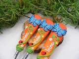 Set tacâmuri personalizate Fluturași | variantă pe portocaliu - Tinna Handmade