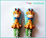 Set tacâmuri personalizate Girafe - Tinna Handmade